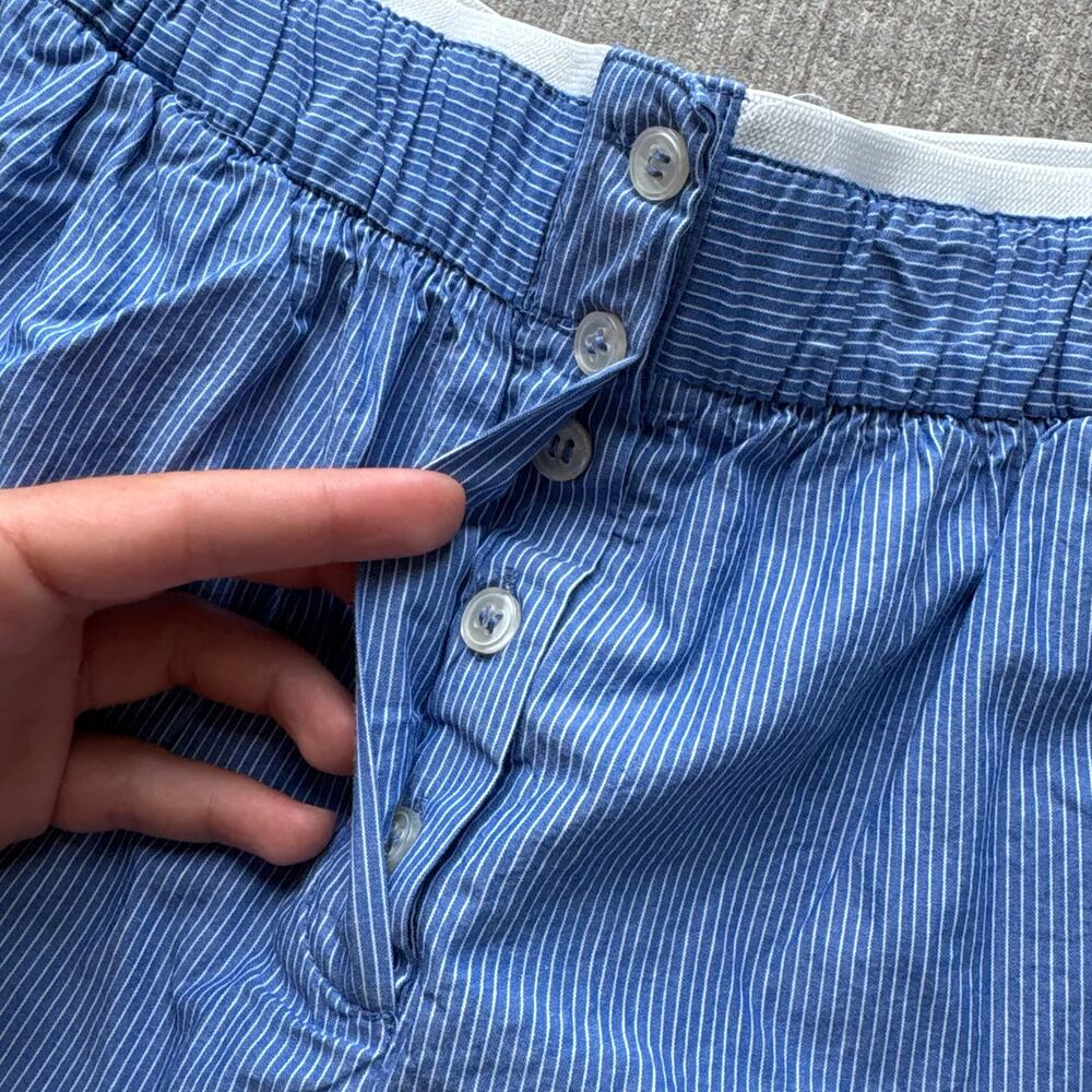 NWOT Zara Cotton Blue Pinstripe Shorts - Picture 3 of 5